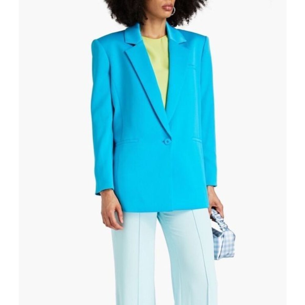 ALICE + OLIVIA Denny sateen blue oversized blazer Size 2